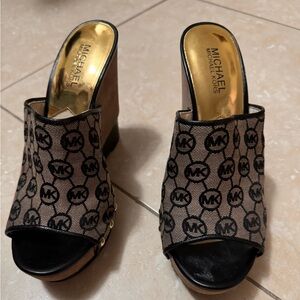 Michael Kors Monogram Wedge Size 7 1/2